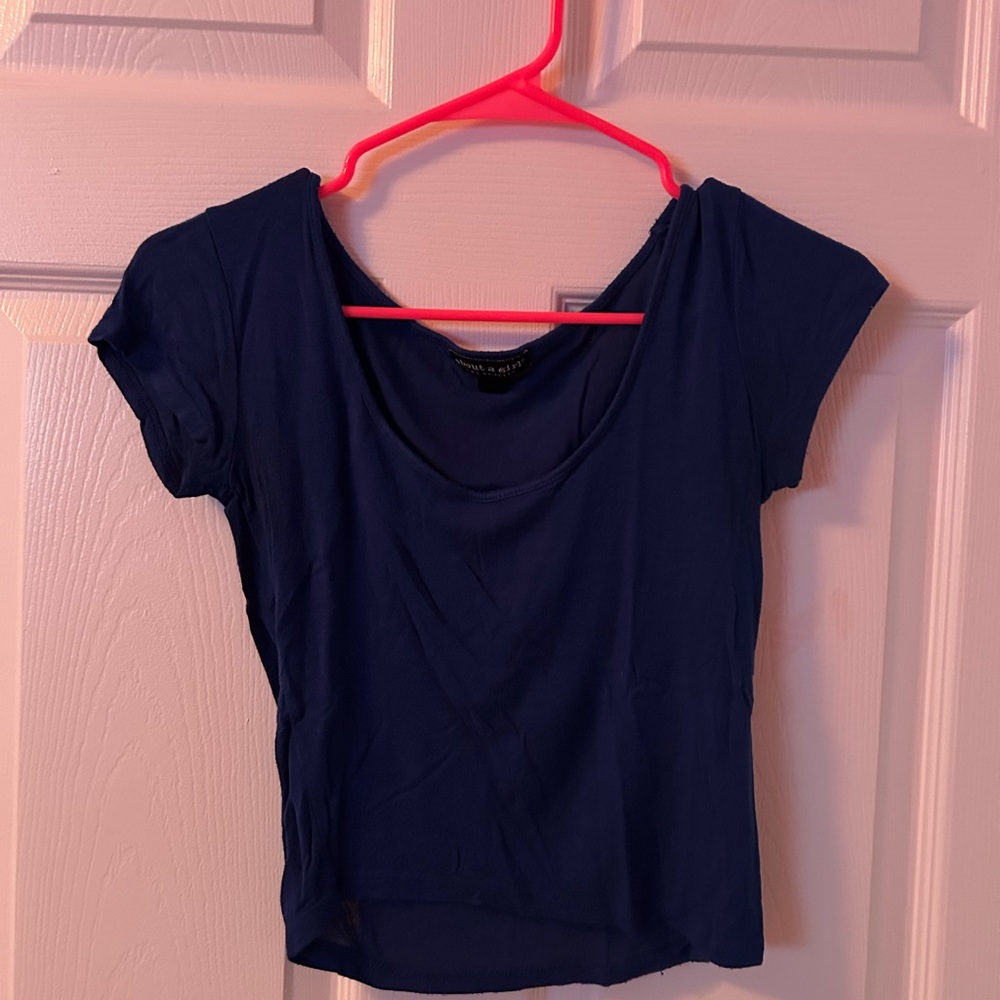About A Girl Blue Crop Top